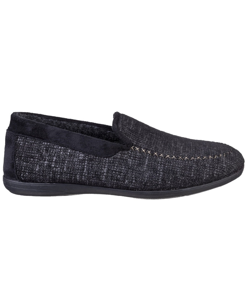 Cotswold Mens Stanley Loafer Slippers in Black