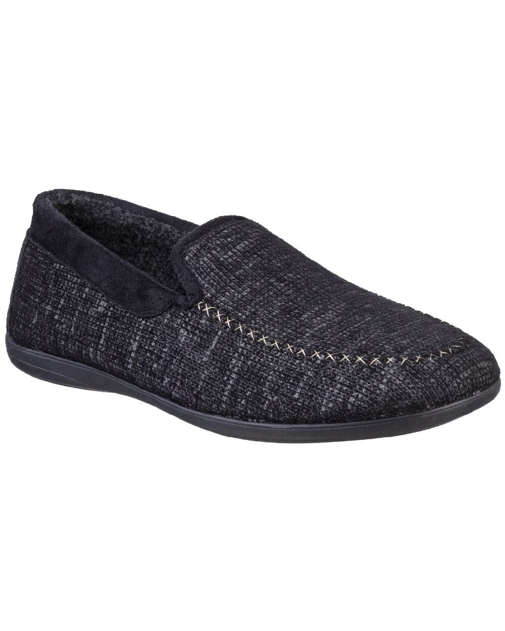 Cotswold Mens Stanley Loafer Slippers in Black