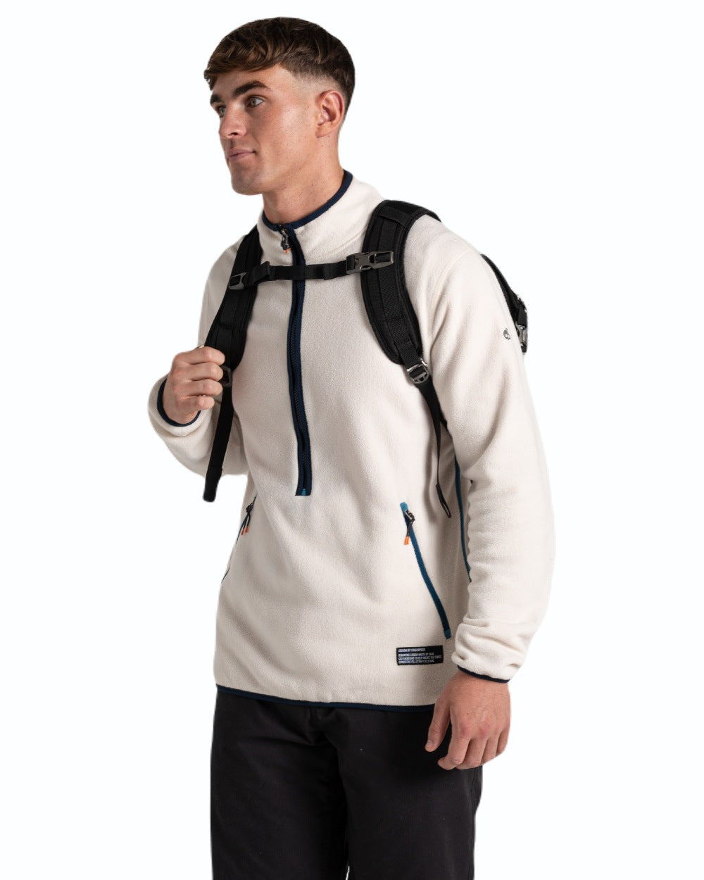 Black coloured Craghoppers 16L Kiwi Classic Rolltop II Backpack on white background