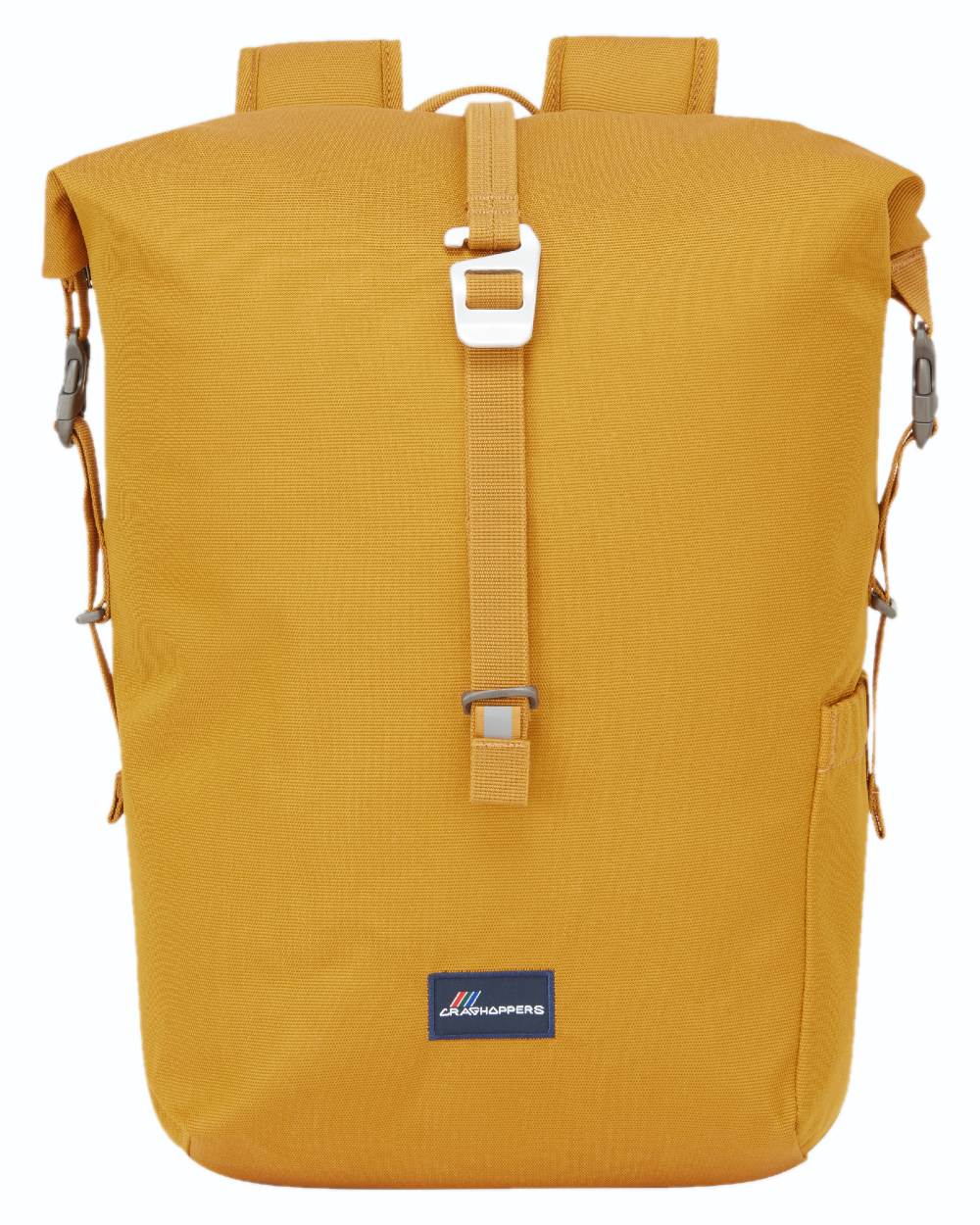 Dark Butterscotch coloured Craghoppers 16L Kiwi Classic Rolltop II Backpack on white background