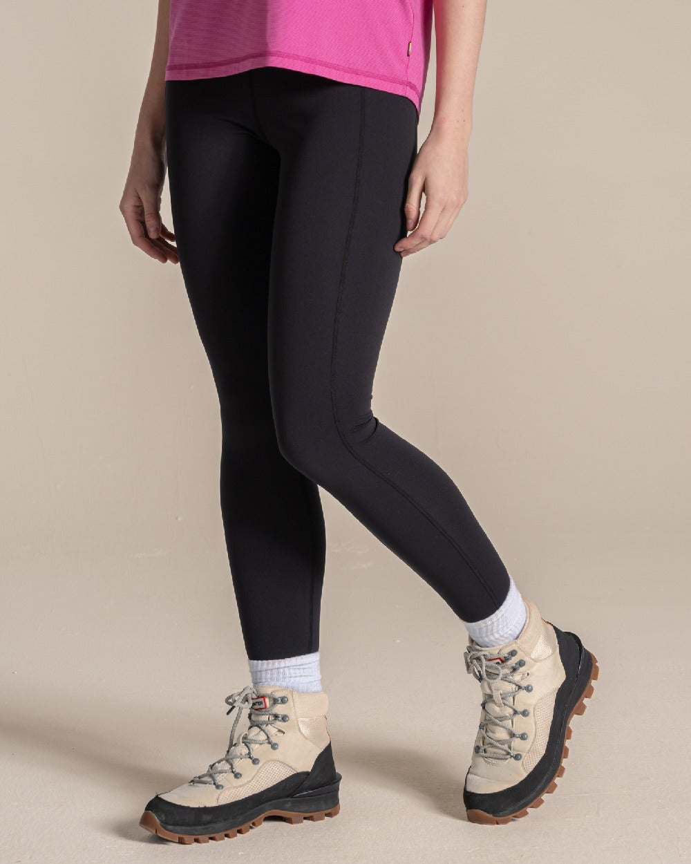 Black coloured Craghoppers Alex II Legging on beige background