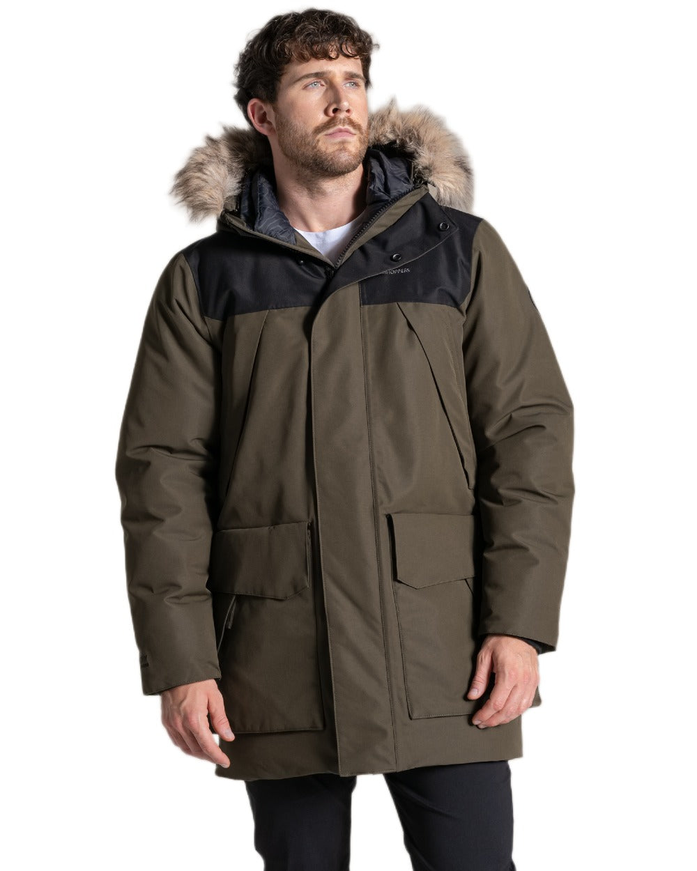 Woodland Green Coloured Craghoppers Bishorn Insulated Jacket on white background