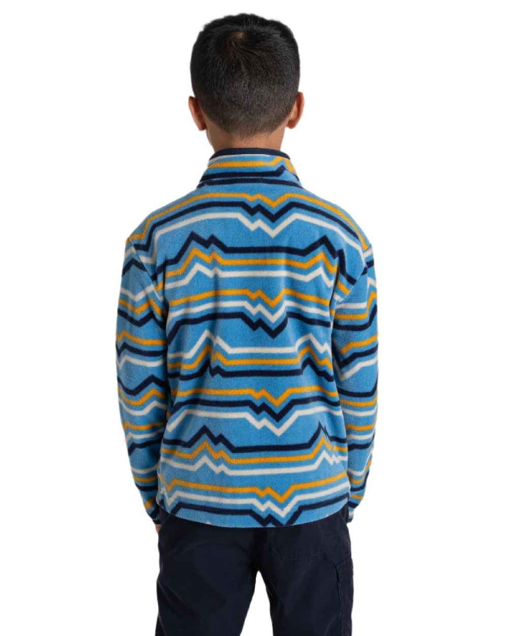Bright Sky Print Coloured Craghoppers Childrens Bachas Half Zip Fleece on white background