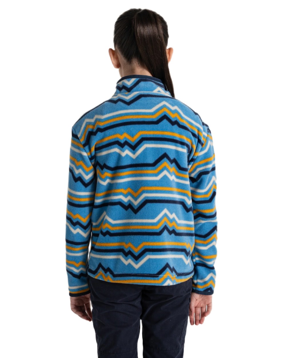 Bright Sky Print Coloured Craghoppers Childrens Bachas Half Zip Fleece on white background