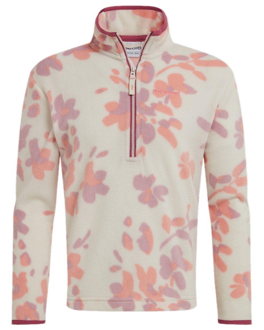 Seasalt Print Coloured Craghoppers Childrens Bachas Half Zip Fleece on white background