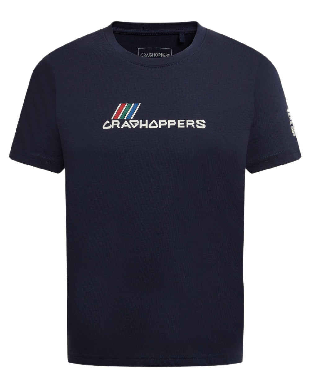 Blue Navy Brand Carrier coloured Craghoppers Childrens Ellis Short Sleeved T-Shirt on white background