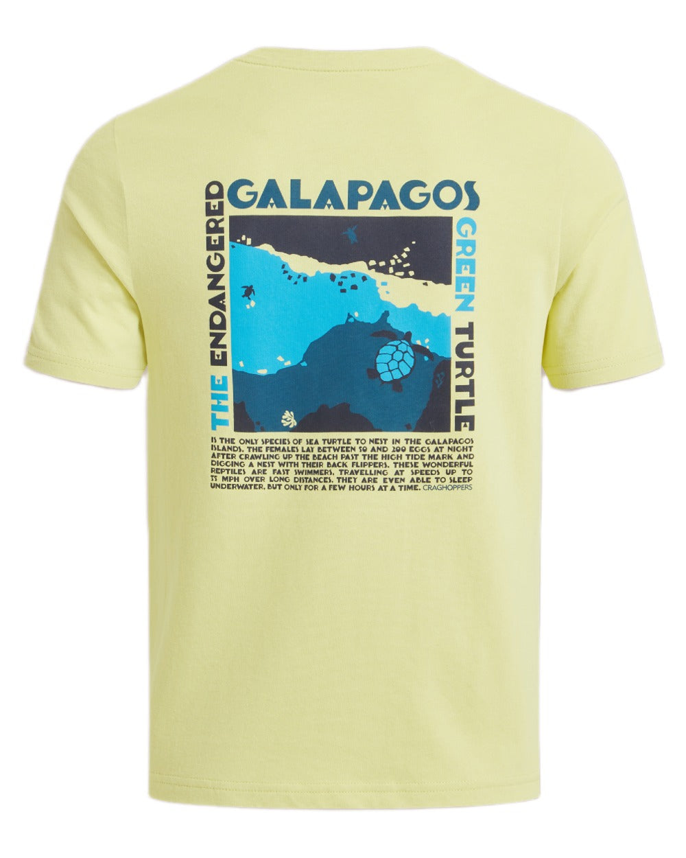 Key Lime coloured Craghoppers Childrens Ellis Short Sleeved T-Shirt on white background