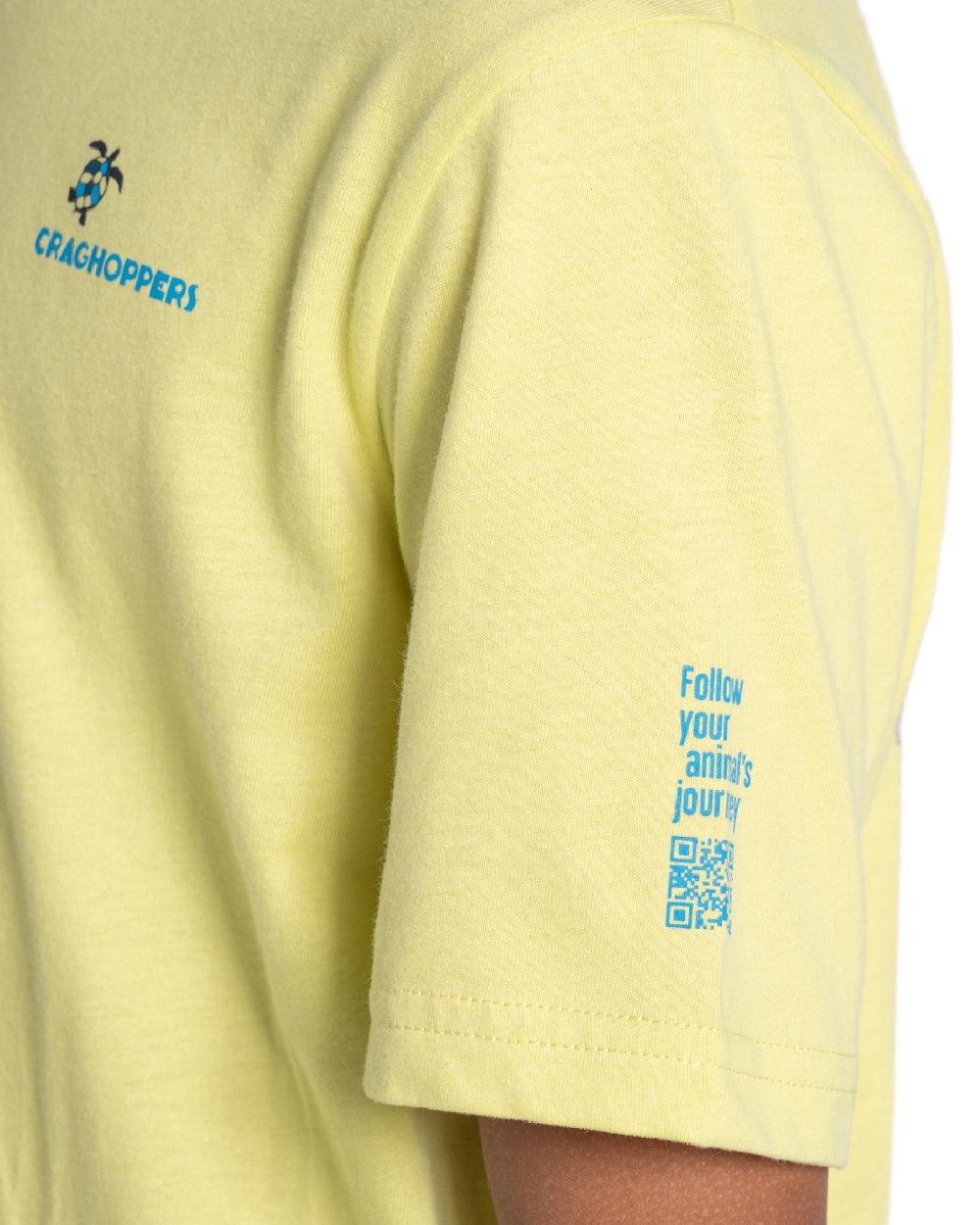 Key Lime coloured Craghoppers Childrens Ellis Short Sleeved T-Shirt on white background