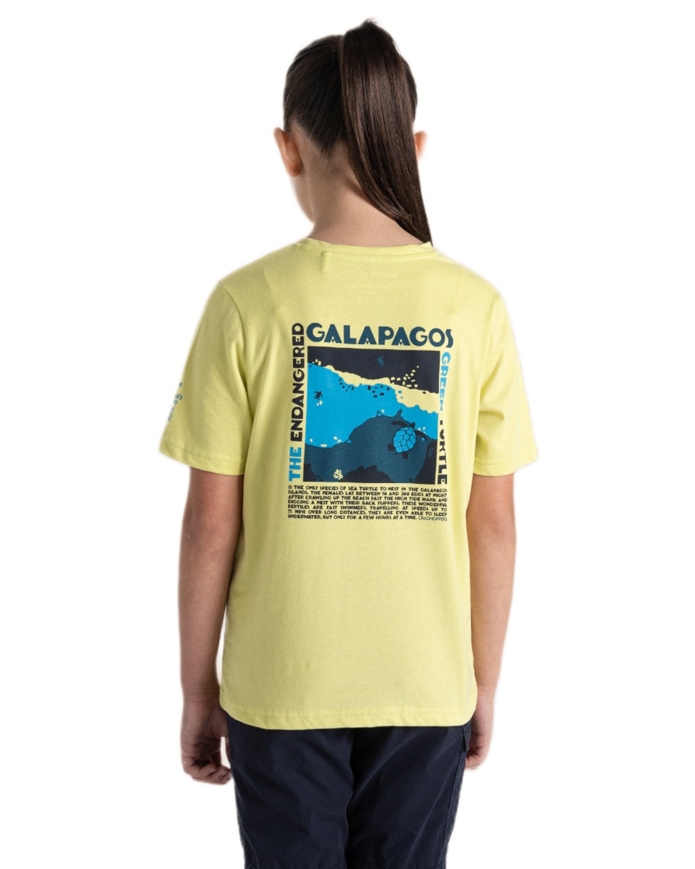 Key Lime coloured Craghoppers Childrens Ellis Short Sleeved T-Shirt on white background