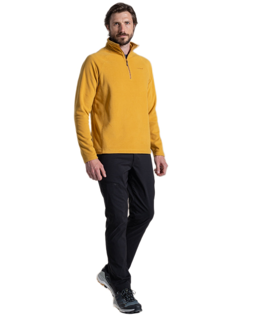 Beeswax Coloured Craghoppers Corey VI Half Zip Fleece on white background