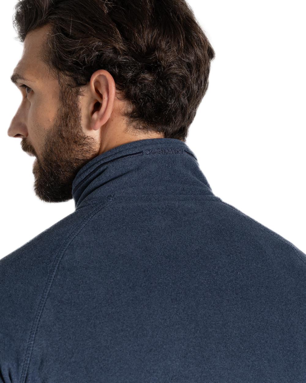 Blue Navy Marl Coloured Craghoppers Corey VI Half Zip Fleece on white background