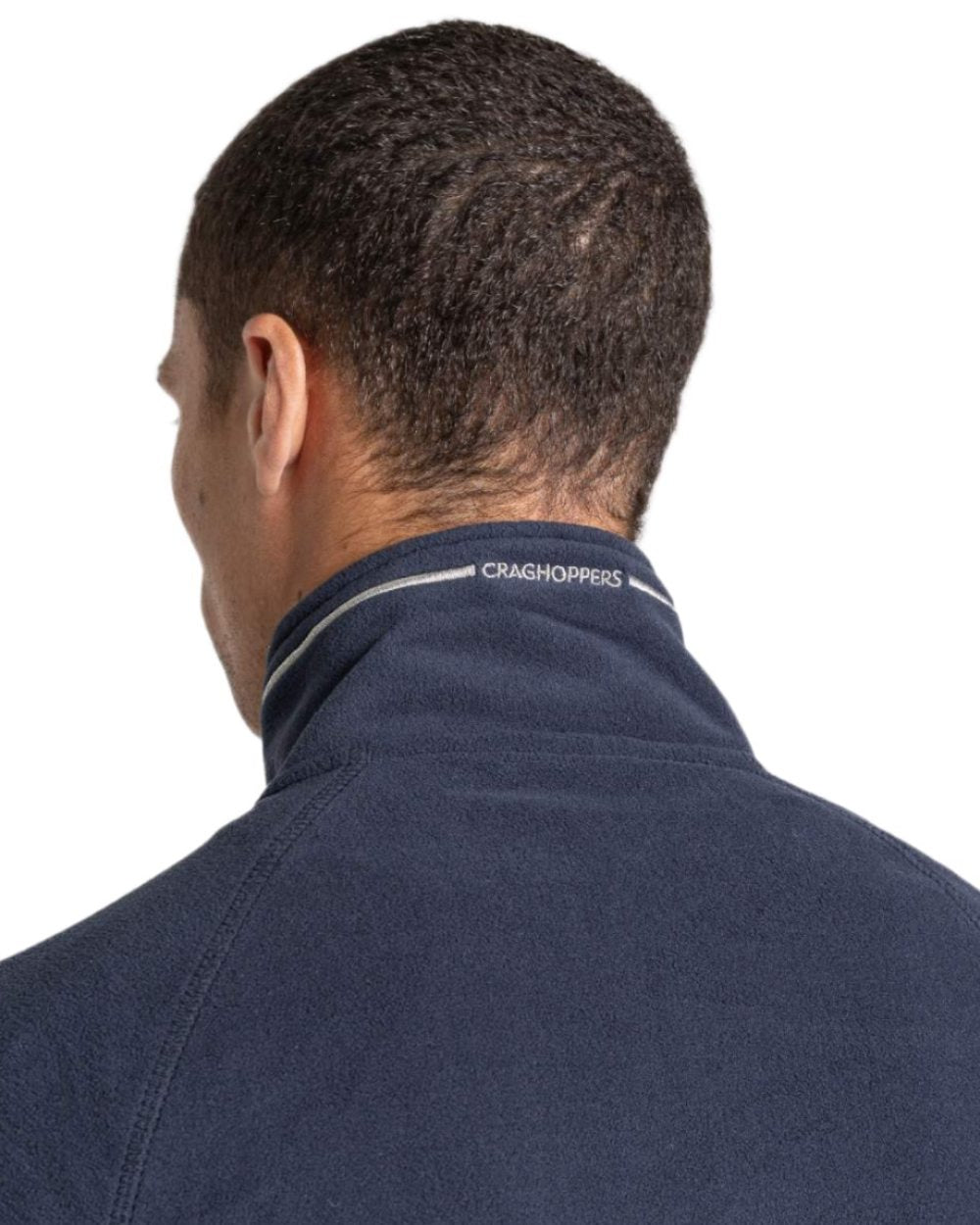 Dark Navy Blue Navy Marl coloured Craghoppers Corey VI Half Zip Fleece on white background