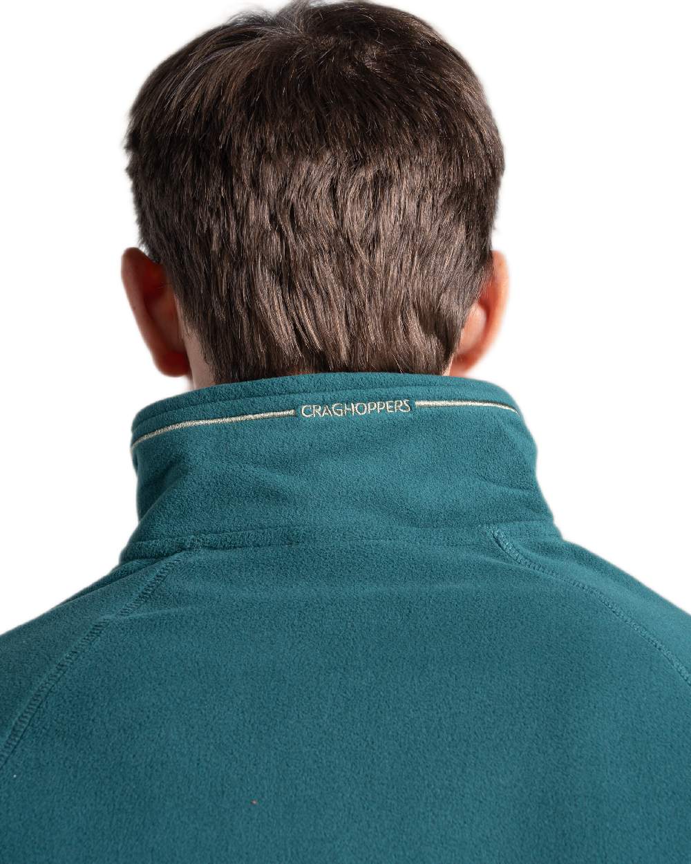 Dark Viridian Coloured Craghoppers Corey VI Half Zip Fleece on white background