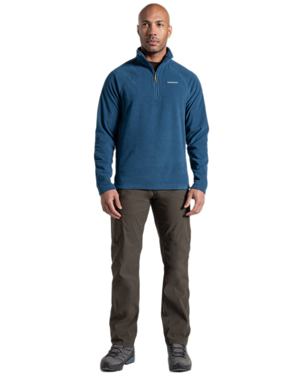 Poseidon Blue Coloured Craghoppers Corey VI Half Zip Fleece on white background
