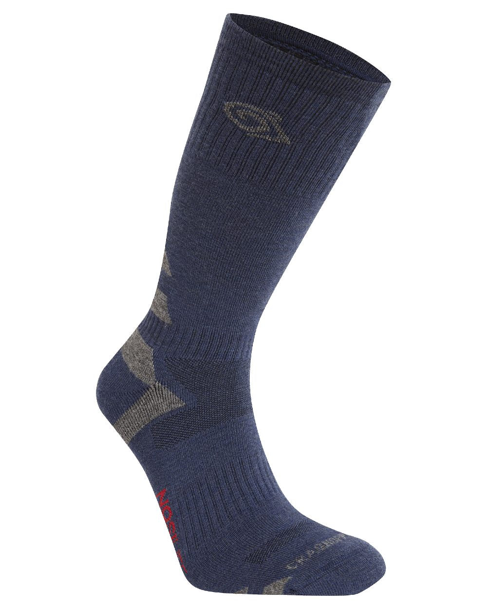 Blue Navy Coast Grey coloured Craghoppers Insect Repellent Adventure Wool Blend Socks on white background