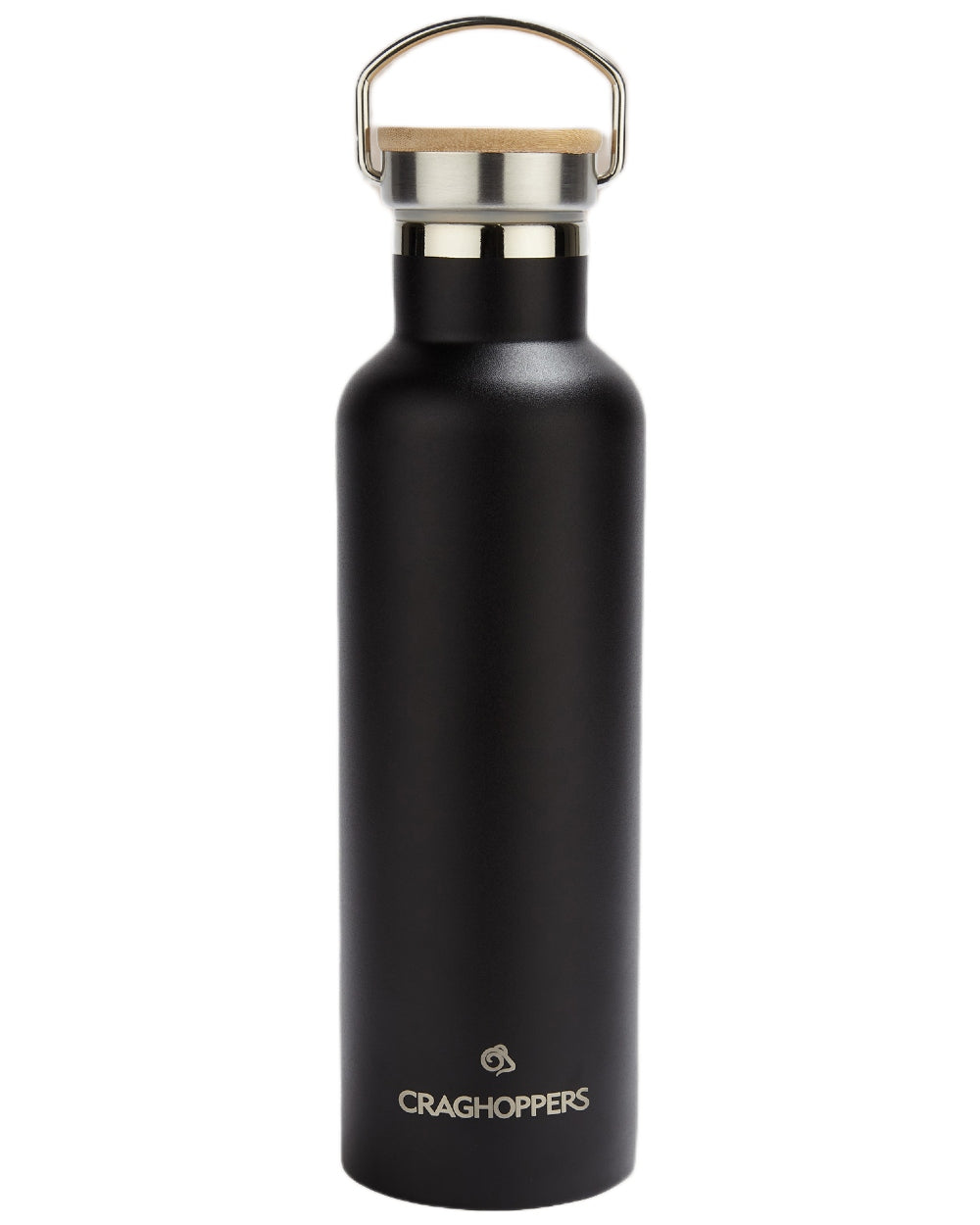 Back coloured Craghoppers Insulated Waterbottle 750ml on white background