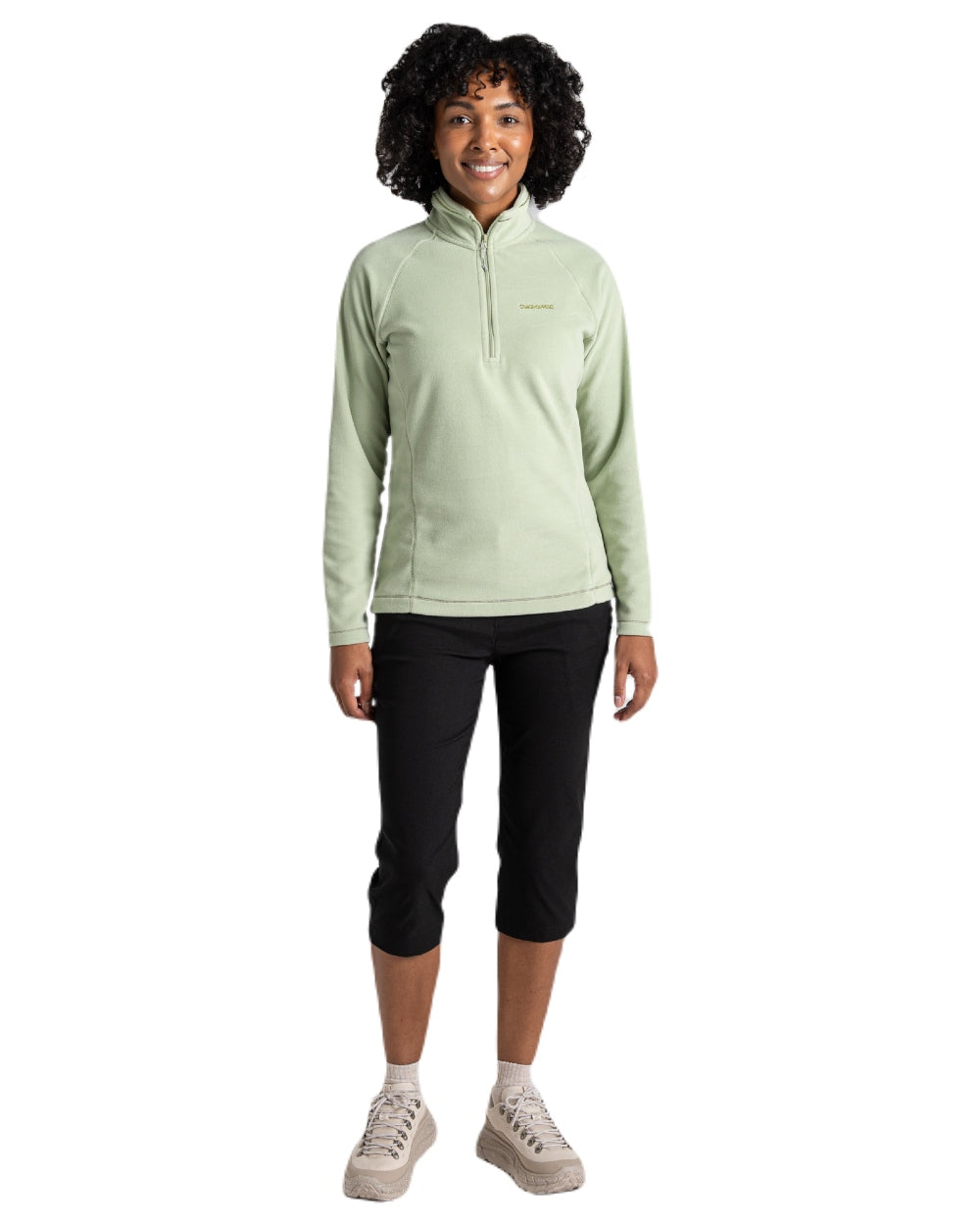 Black coloured Craghoppers Kiwi Pro Crop II Trousers on white background