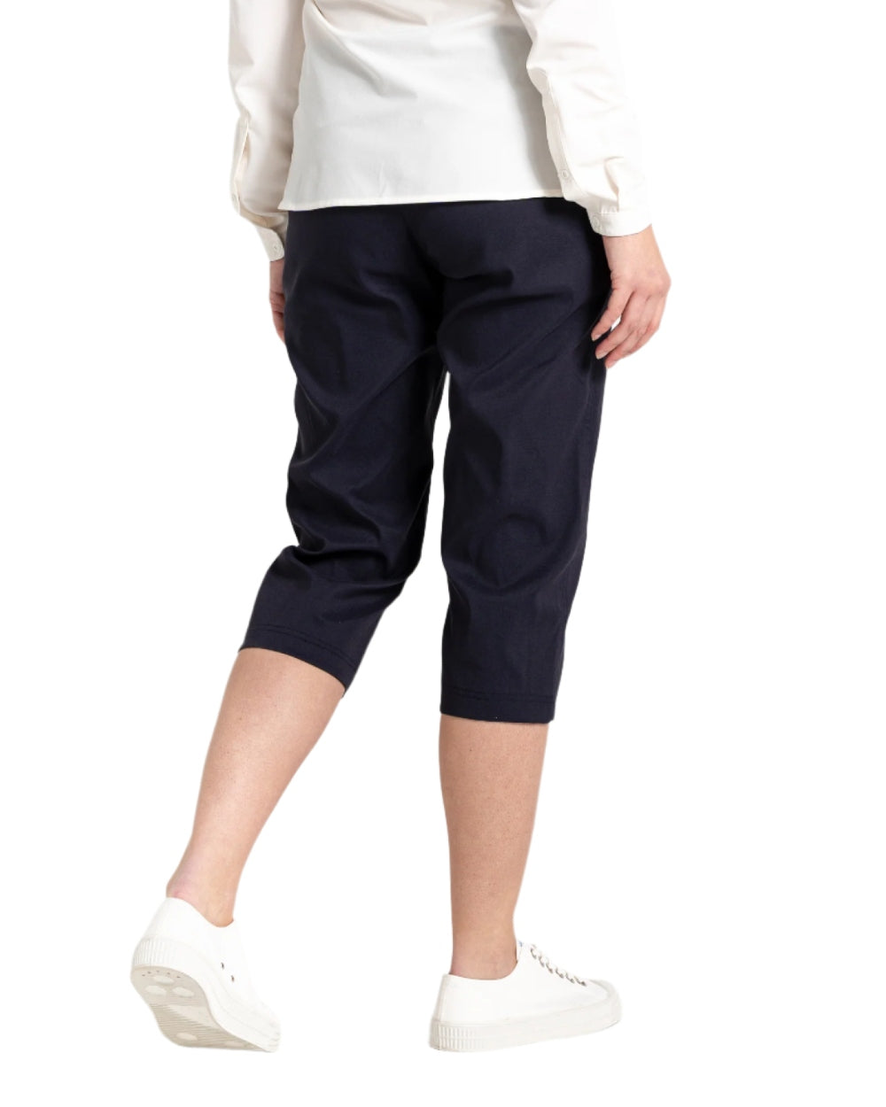 Dark Navy coloured Craghoppers Kiwi Pro Crop II Trousers on white background