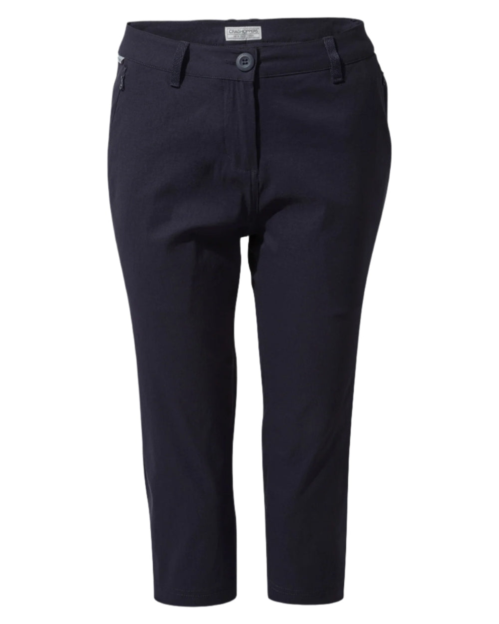 Dark Navy coloured Craghoppers Kiwi Pro Crop II Trousers on white background