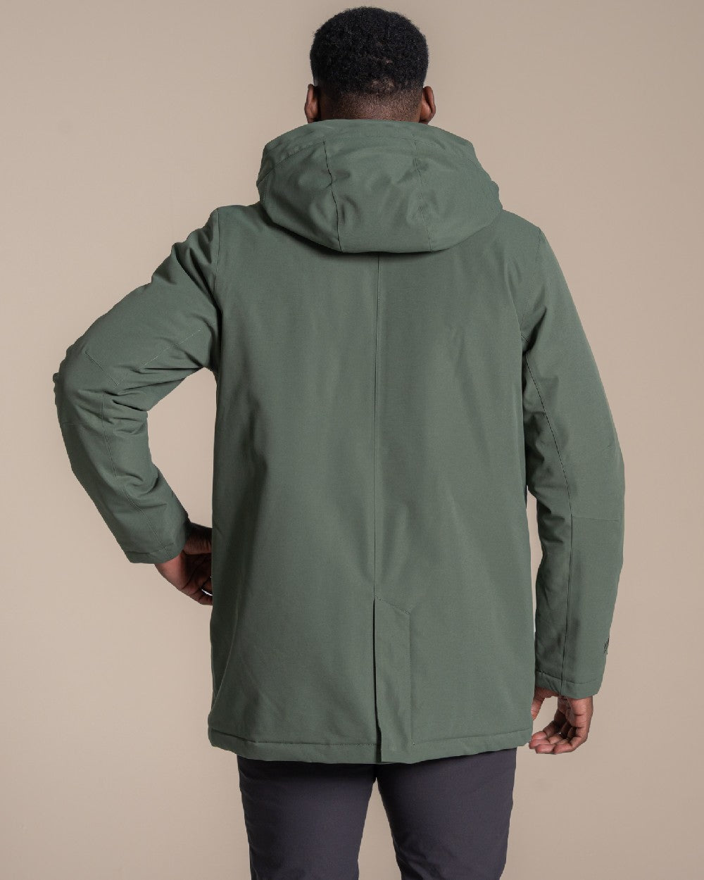Lagano Green coloured Craghoppers Mens Agnar Jacket on beige background
