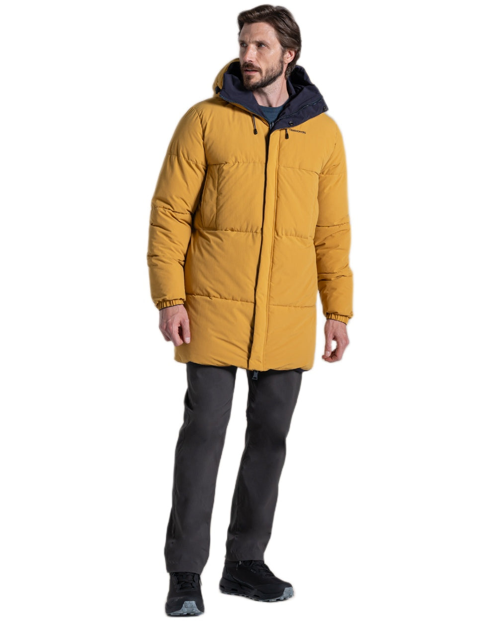 Dark Navy Beeswax Coloured Craghoppers Mens Bannerdale Reversible Jacket on white background