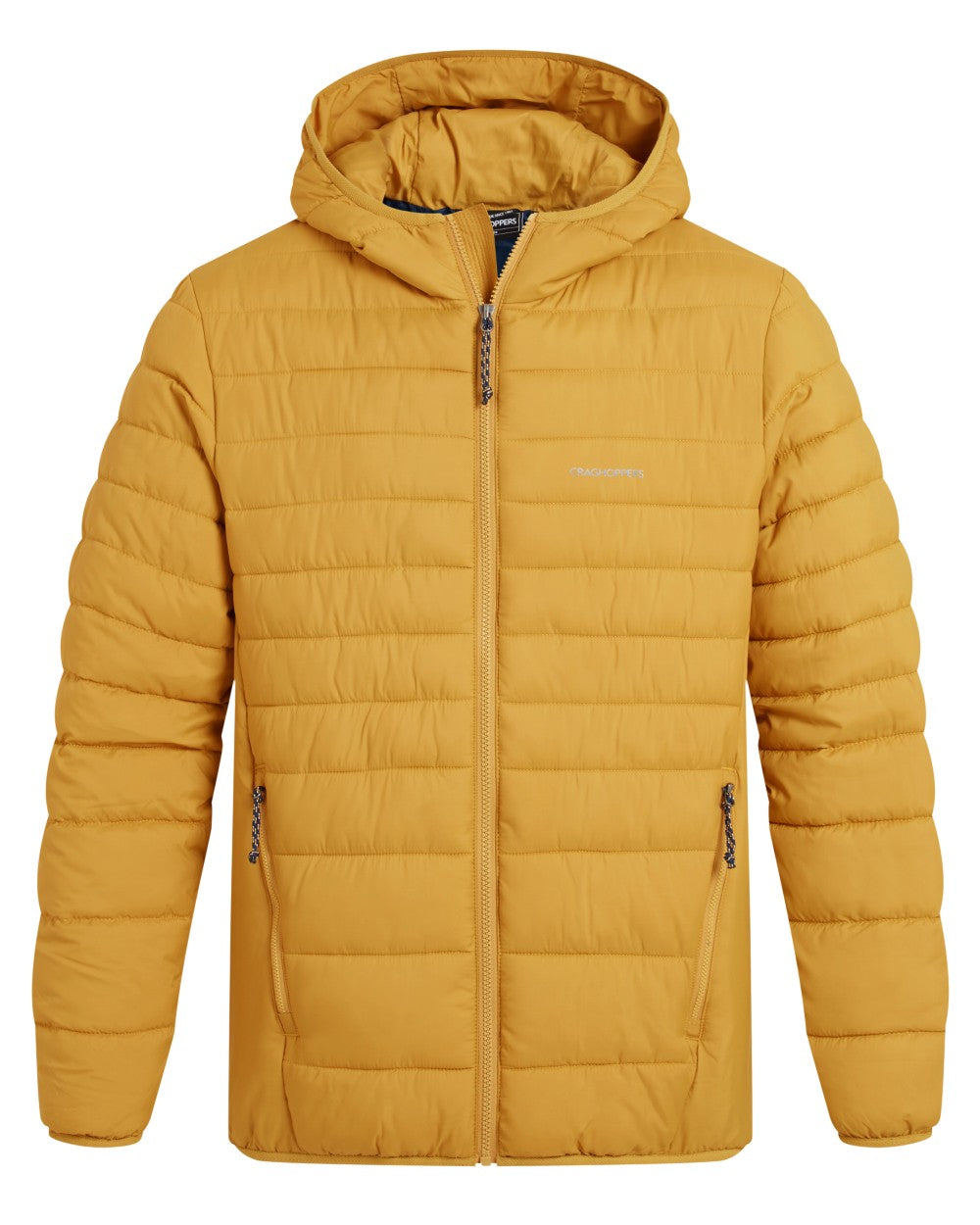 Beeswax coloured Craghoppers Mens Compresslite IX Hooded Insulating Jacket on white background
