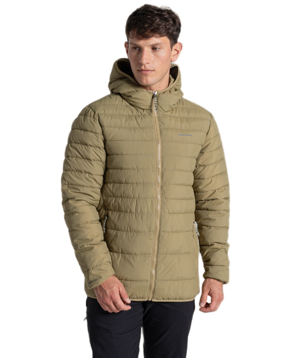 Cardamon Coloured Craghoppers Mens Compresslite IX Hooded Insulating Jacket on white background