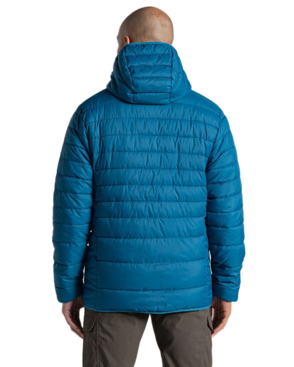 Coastal Blue coloured Craghoppers Mens Compresslite IX Hooded Insulating Jacket on white background