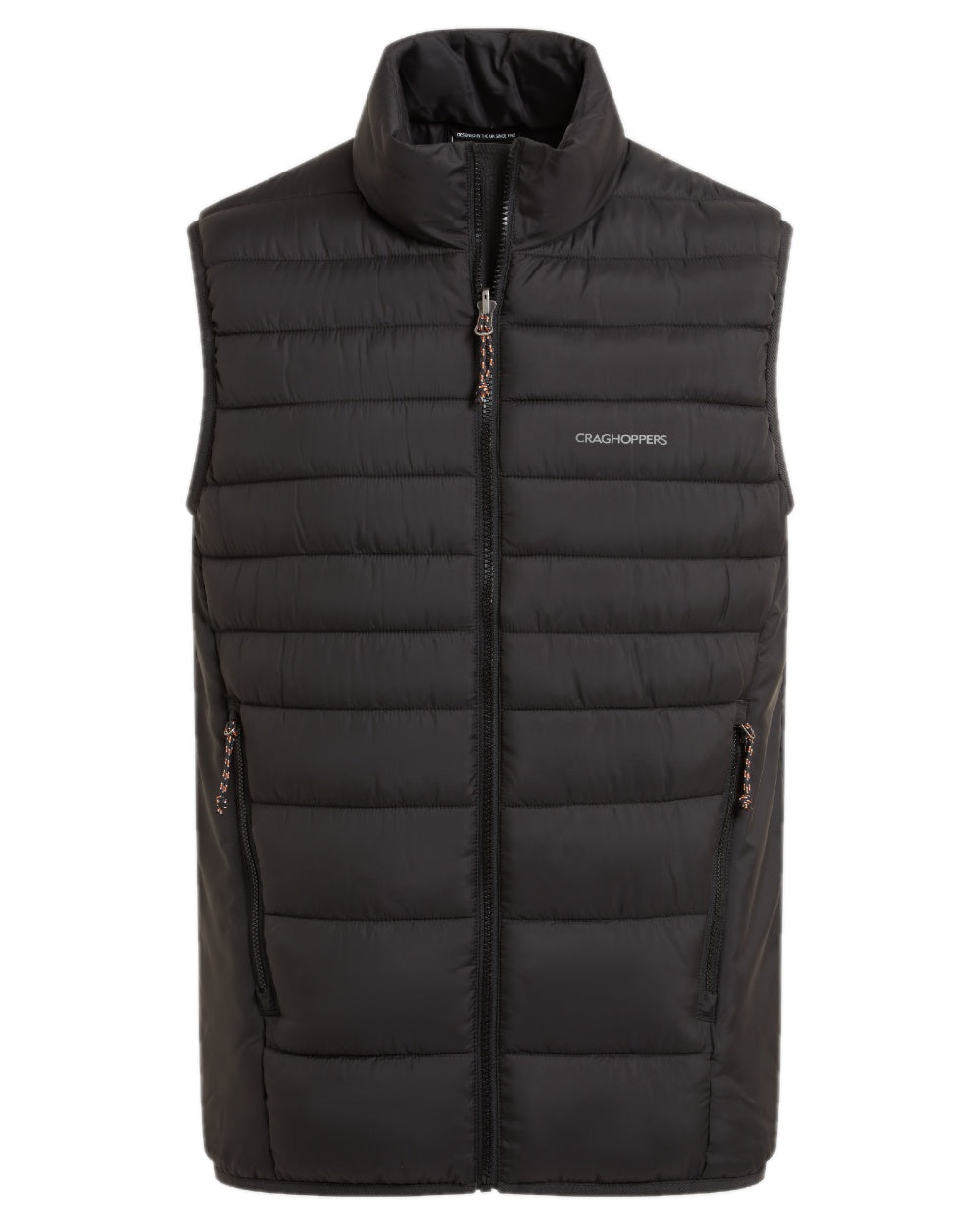 Black coloured Craghoppers Mens Compresslite IX Insulating Vest on white background