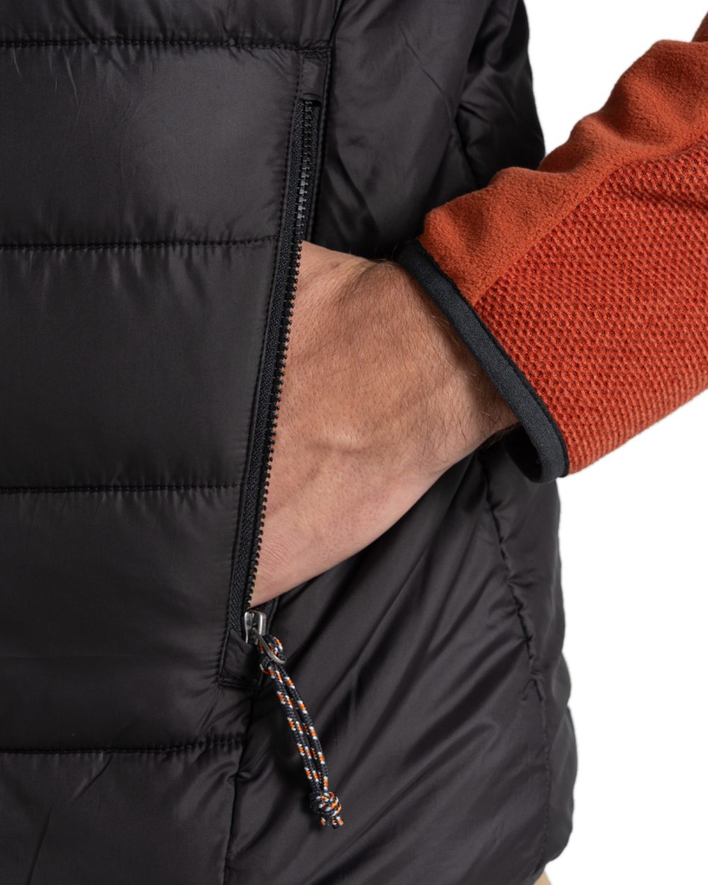 Black coloured Craghoppers Mens Compresslite IX Insulating Vest on white background