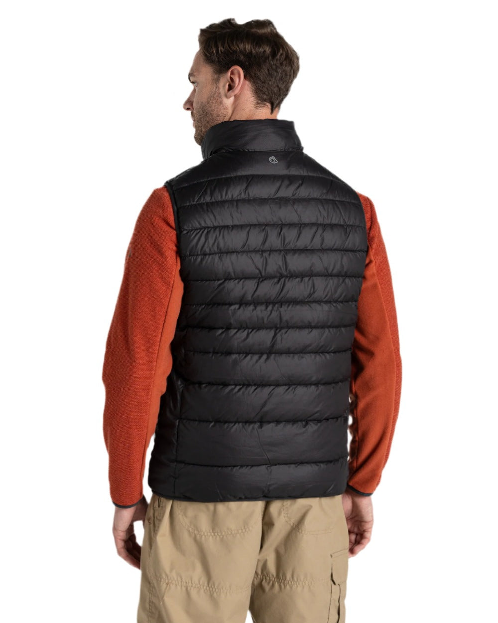 Black coloured Craghoppers Mens Compresslite IX Insulating Vest on white background