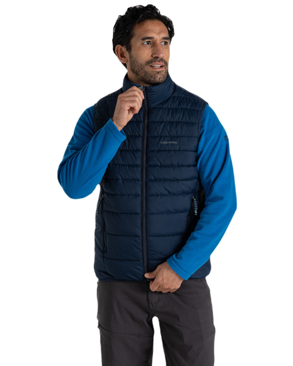 Blue Navy coloured Craghoppers Mens Compresslite IX Insulating Vest on white background
