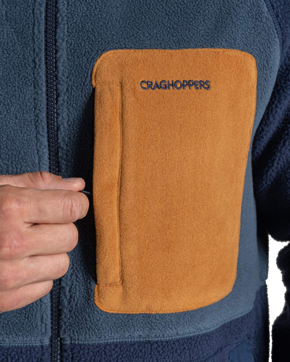 Blue Navy Blue Stone coloured Craghoppers Mens Dades Jacket on white background