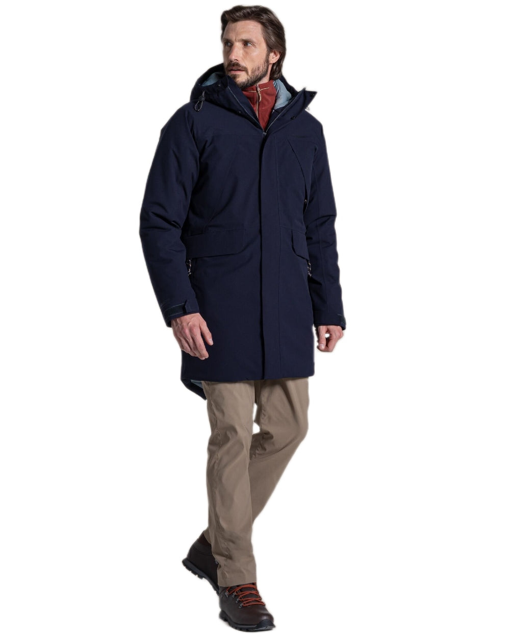 Dark Navy Coloured Craghoppers Mens Grisedale Thermic Jacket on white background