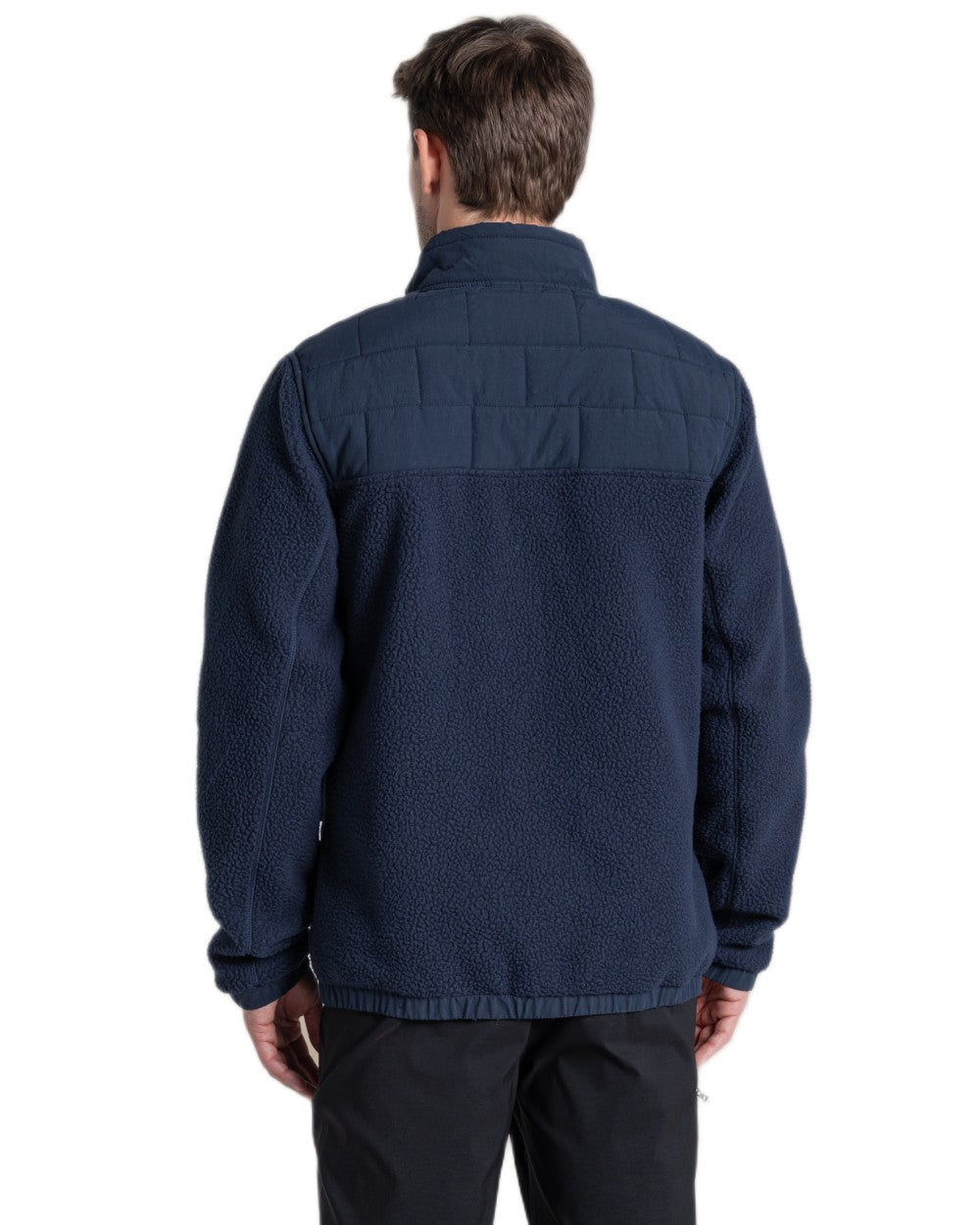 Blue Navy coloured Craghoppers Mens Helvellyn Hybrid Jacket on white background
