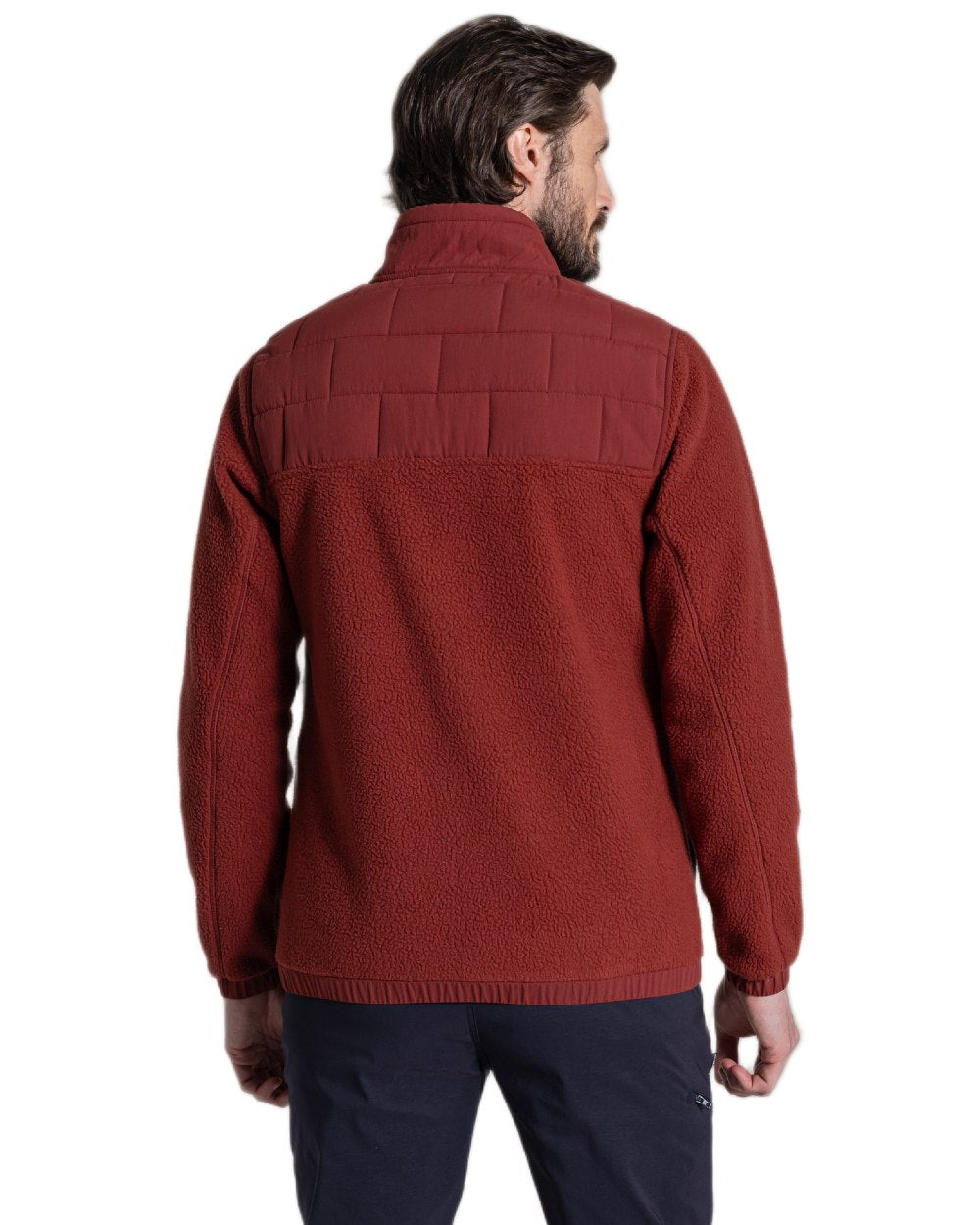 Red Jasper coloured Craghoppers Mens Helvellyn Hybrid Jacket on white background