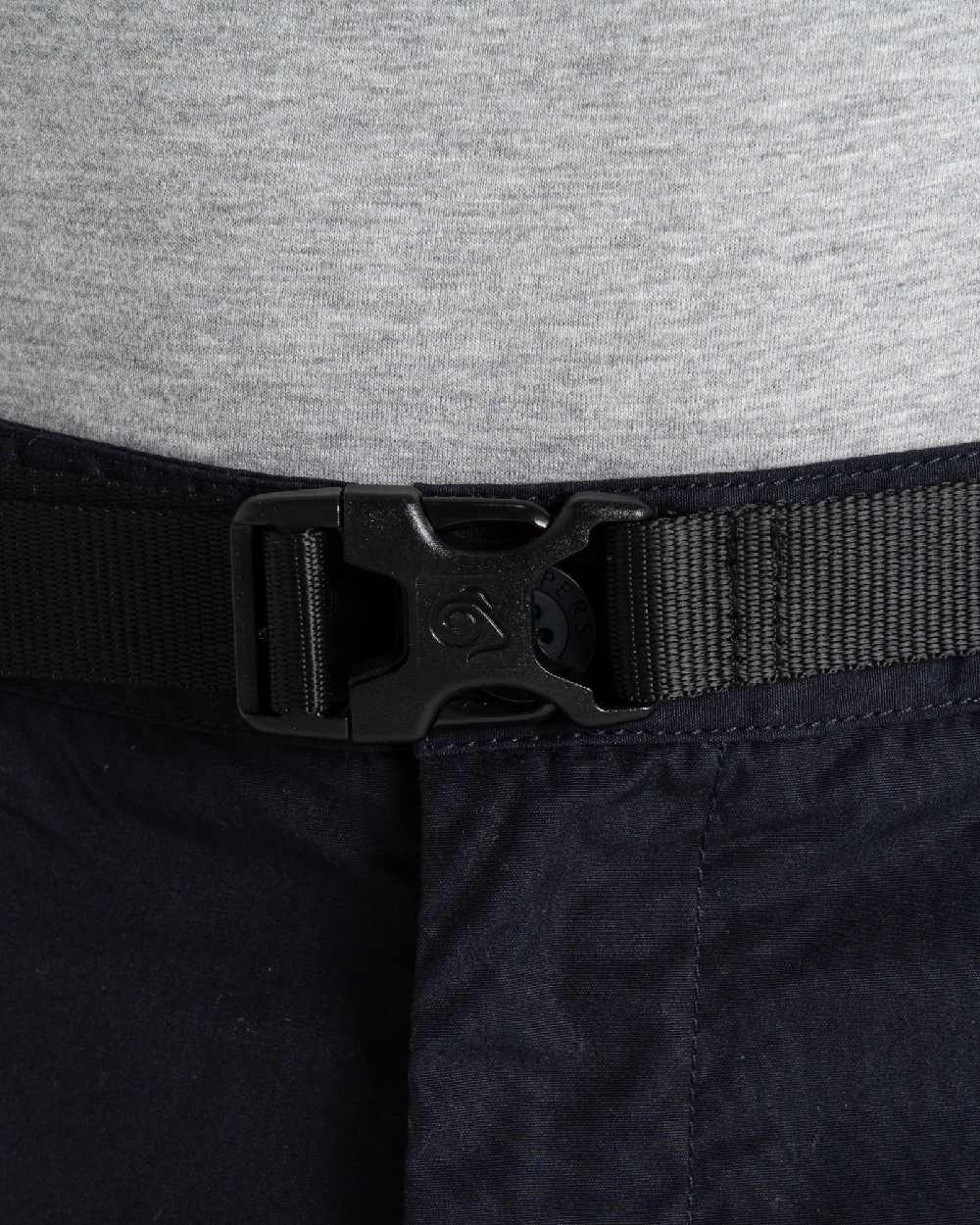 Dark Navy coloured Craghoppers Mens Kiwi Classic II Trousers on white background