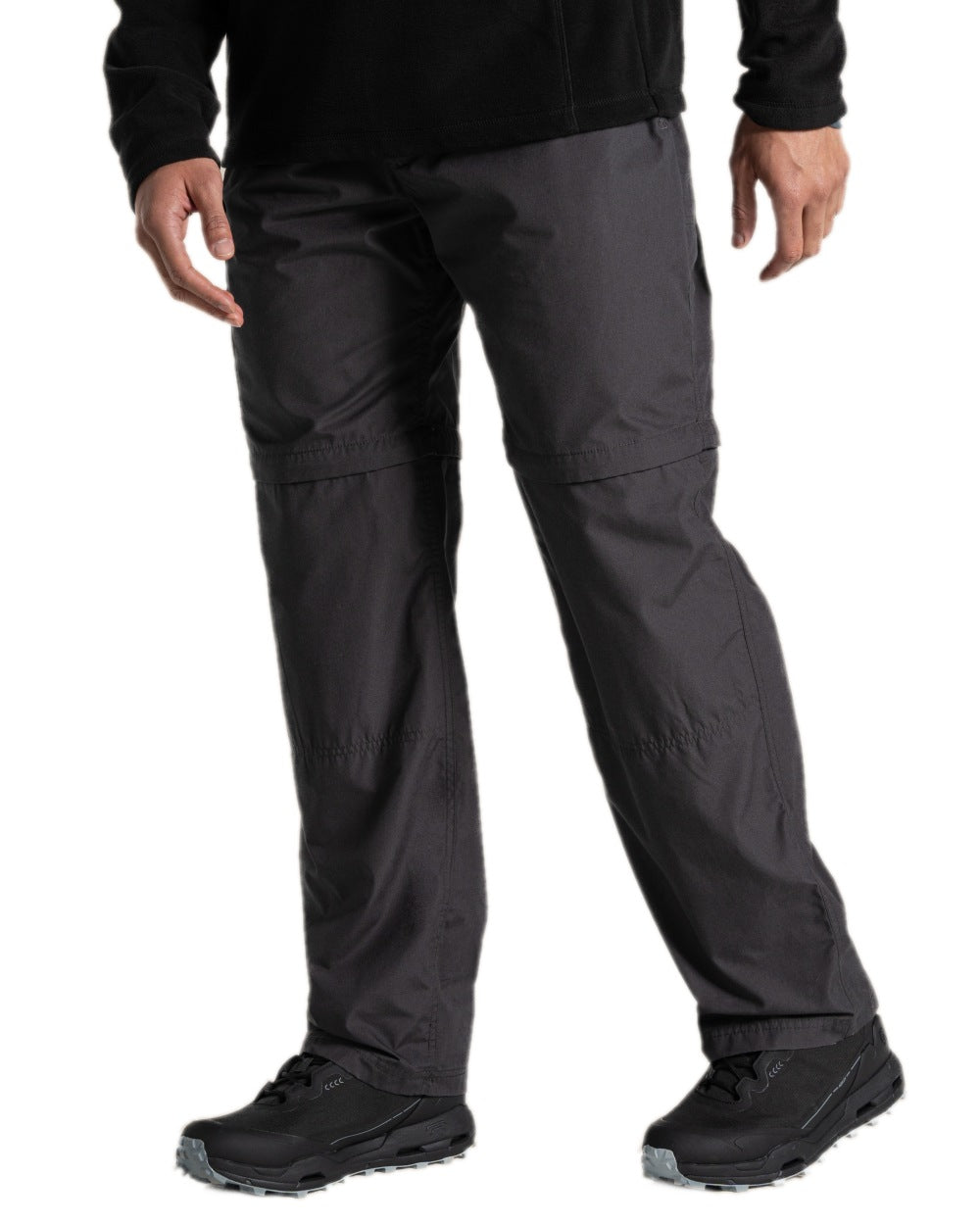 Black Pepper Coloured Craghoppers Mens Kiwi Convertible Trousers on white background
