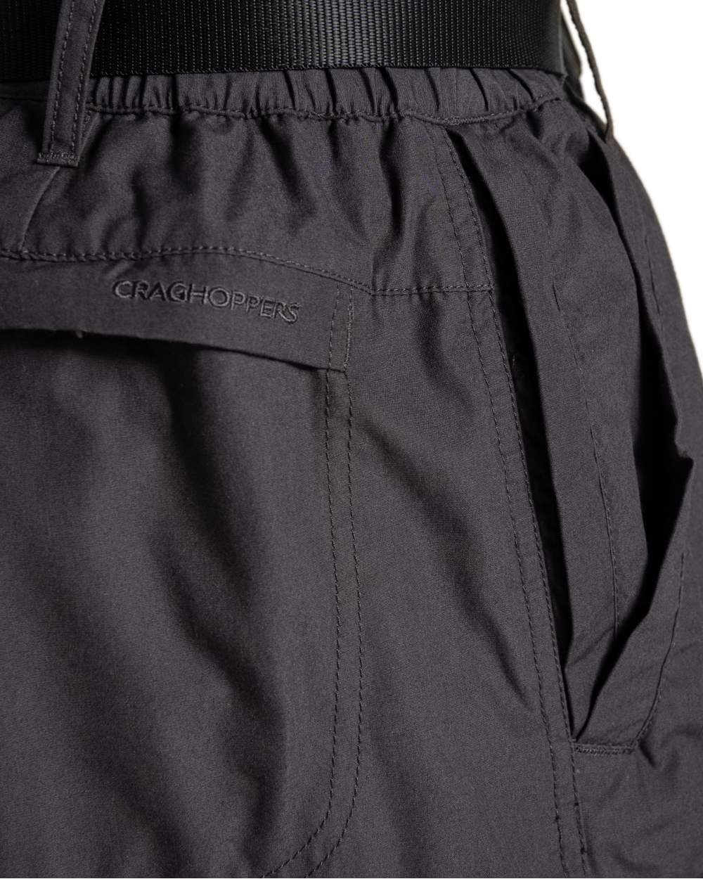 Black Pepper Coloured Craghoppers Mens Kiwi Convertible Trousers on white background