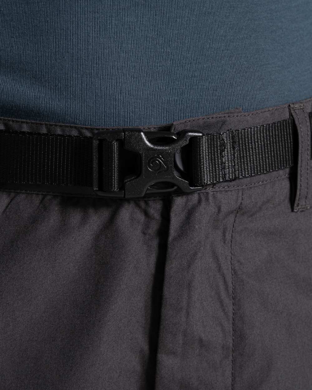 Black Pepper Coloured Craghoppers Mens Kiwi Convertible Trousers on white background