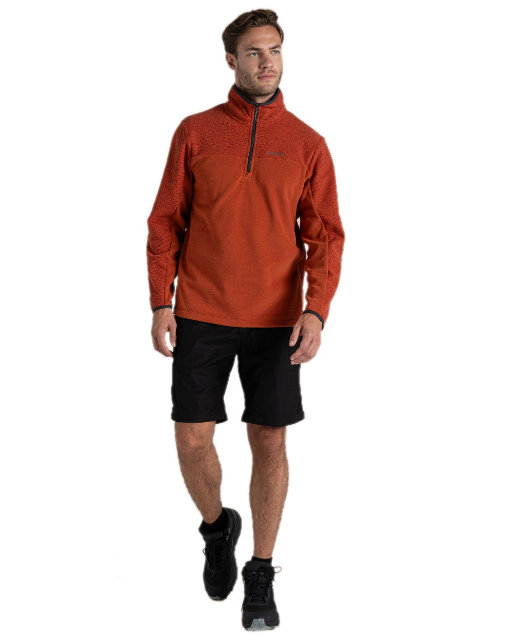 Black Coloured Craghoppers Mens Kiwi Convertible Trousers on white background