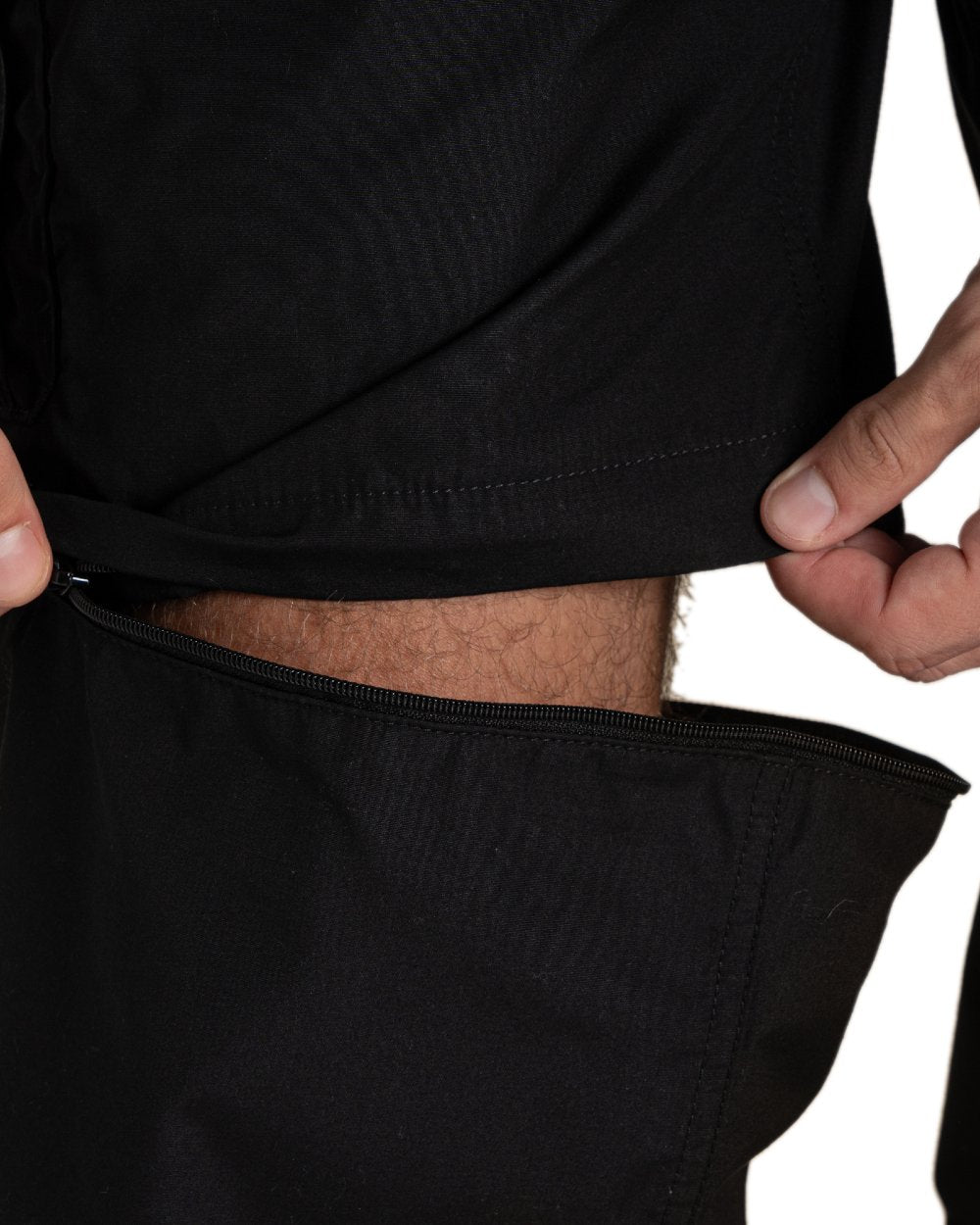 Black Coloured Craghoppers Mens Kiwi Convertible Trousers on white background