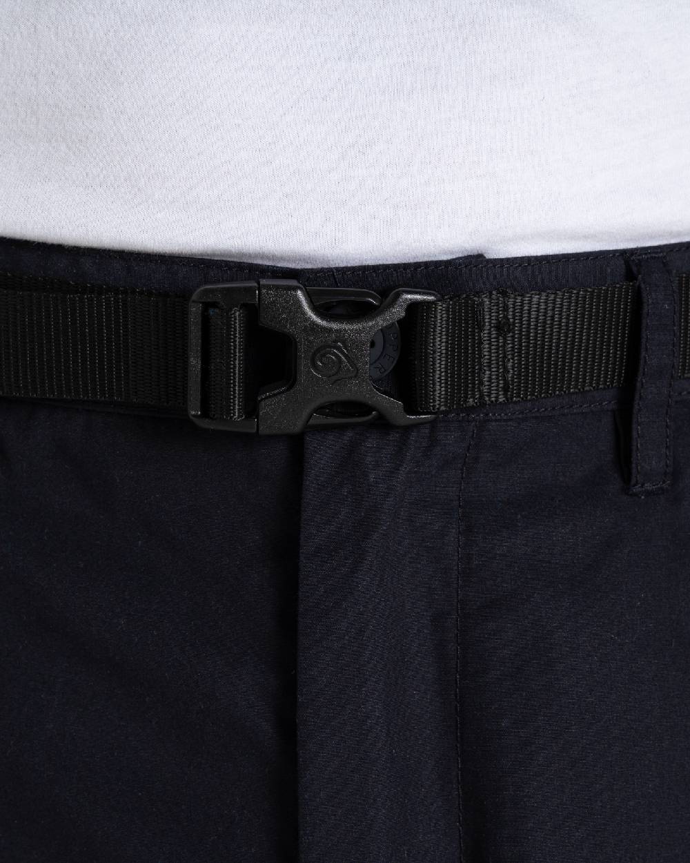 Dark Navy Coloured Craghoppers Mens Kiwi Convertible Trousers on white background