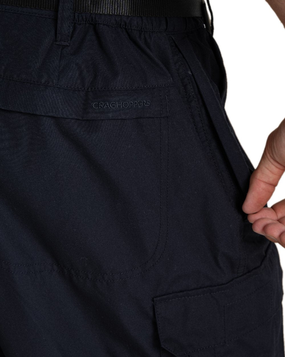 Dark Navy Coloured Craghoppers Mens Kiwi Convertible Trousers on white background