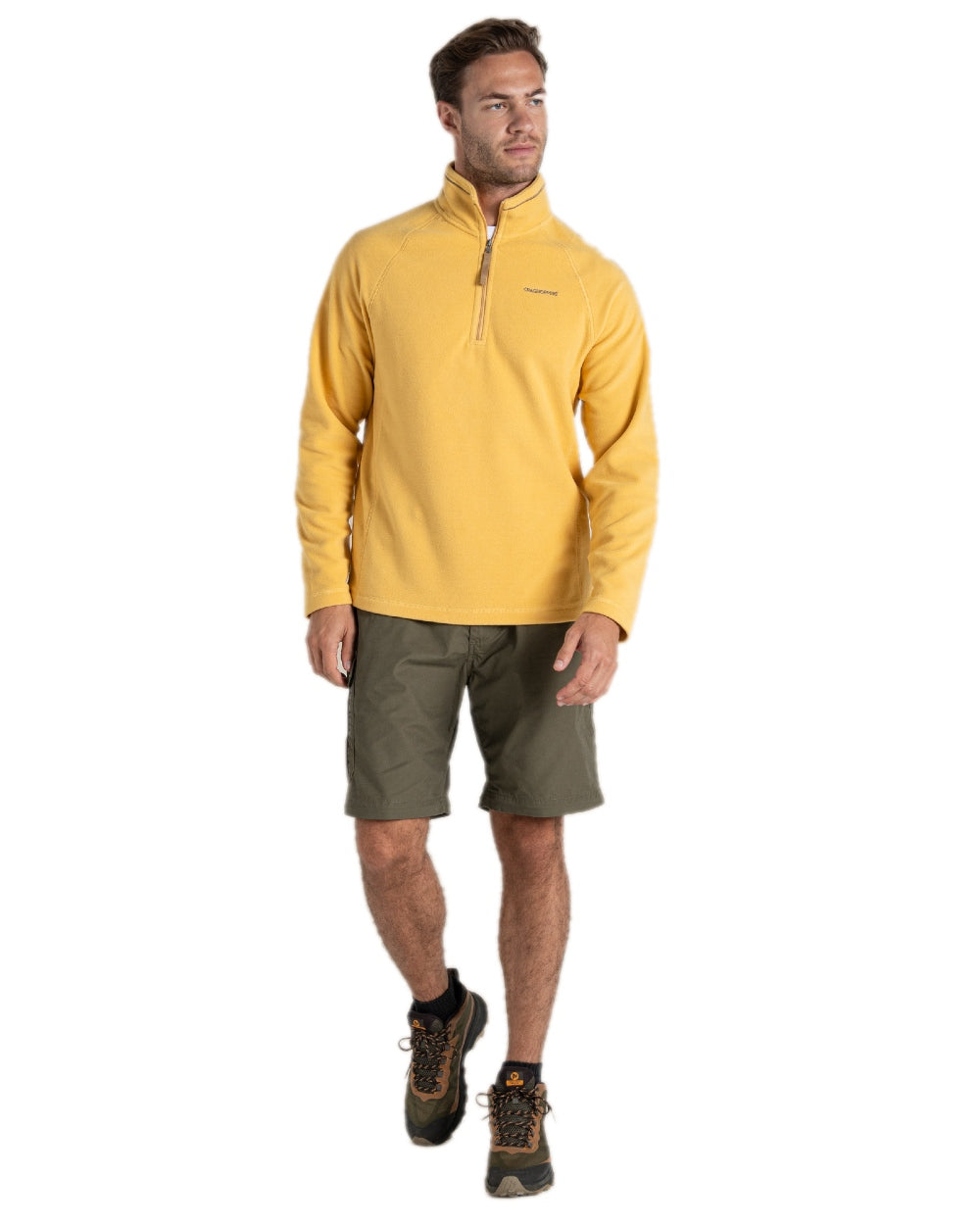 Wild Olive Coloured Craghoppers Mens Kiwi Convertible Trousers on white background