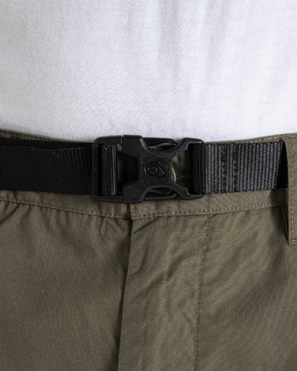 Wild Olive Coloured Craghoppers Mens Kiwi Convertible Trousers on white background