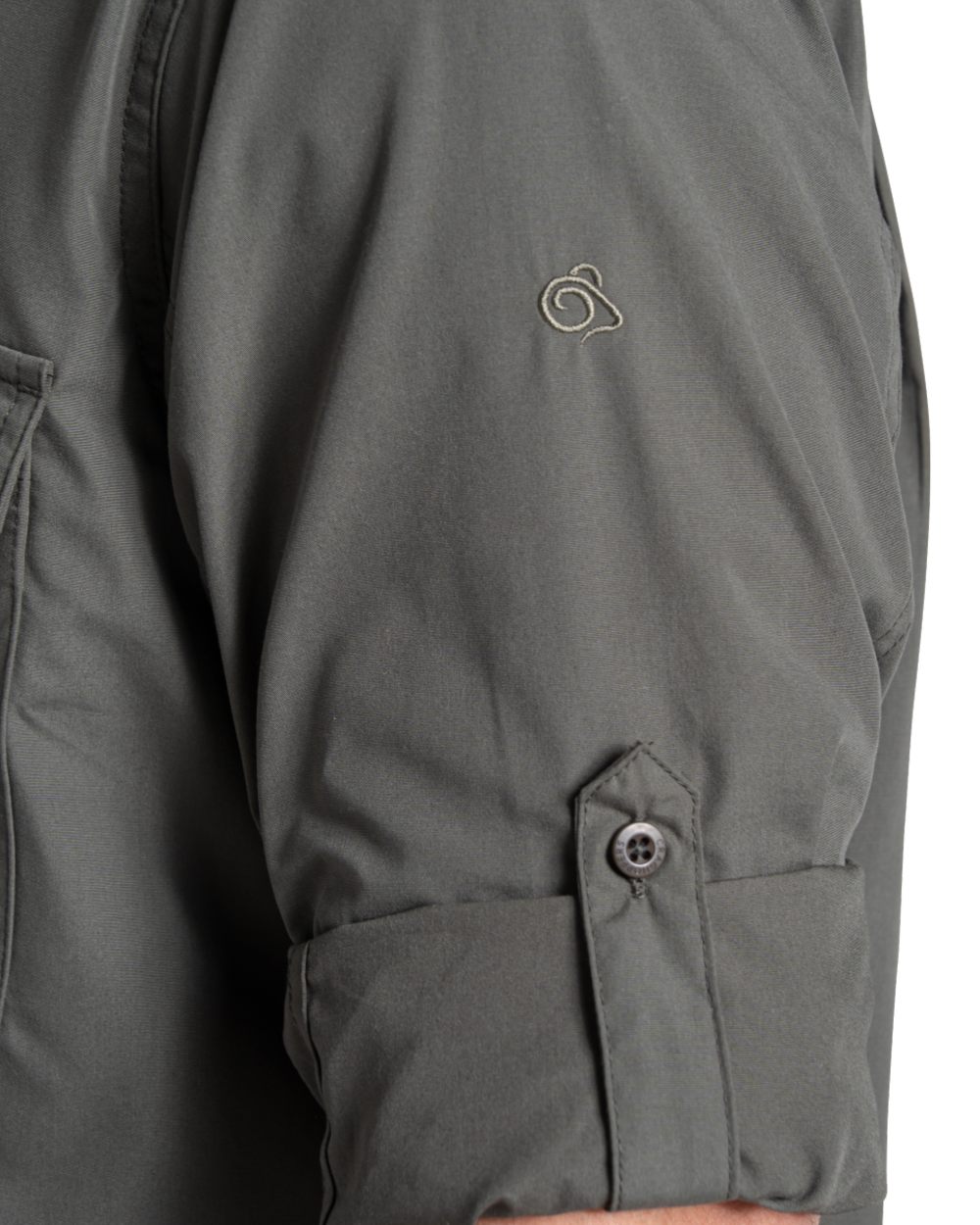 Cedar coloured Craghoppers Mens Kiwi II Long Sleeved Shirt on white background