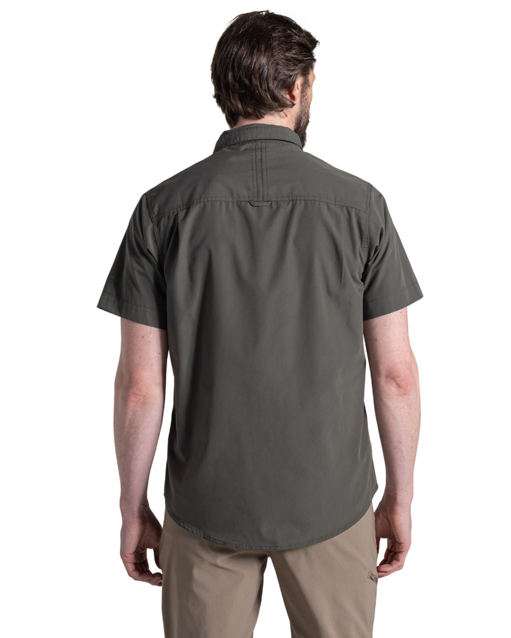 Cedar coloured Craghoppers Mens Kiwi II Short Sleeved Shirt on white background
