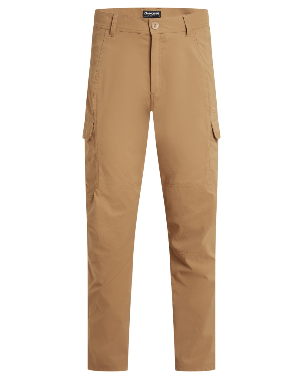 Boulder coloured Craghoppers Mens Kiwi Pro Cargo Trousers on white background