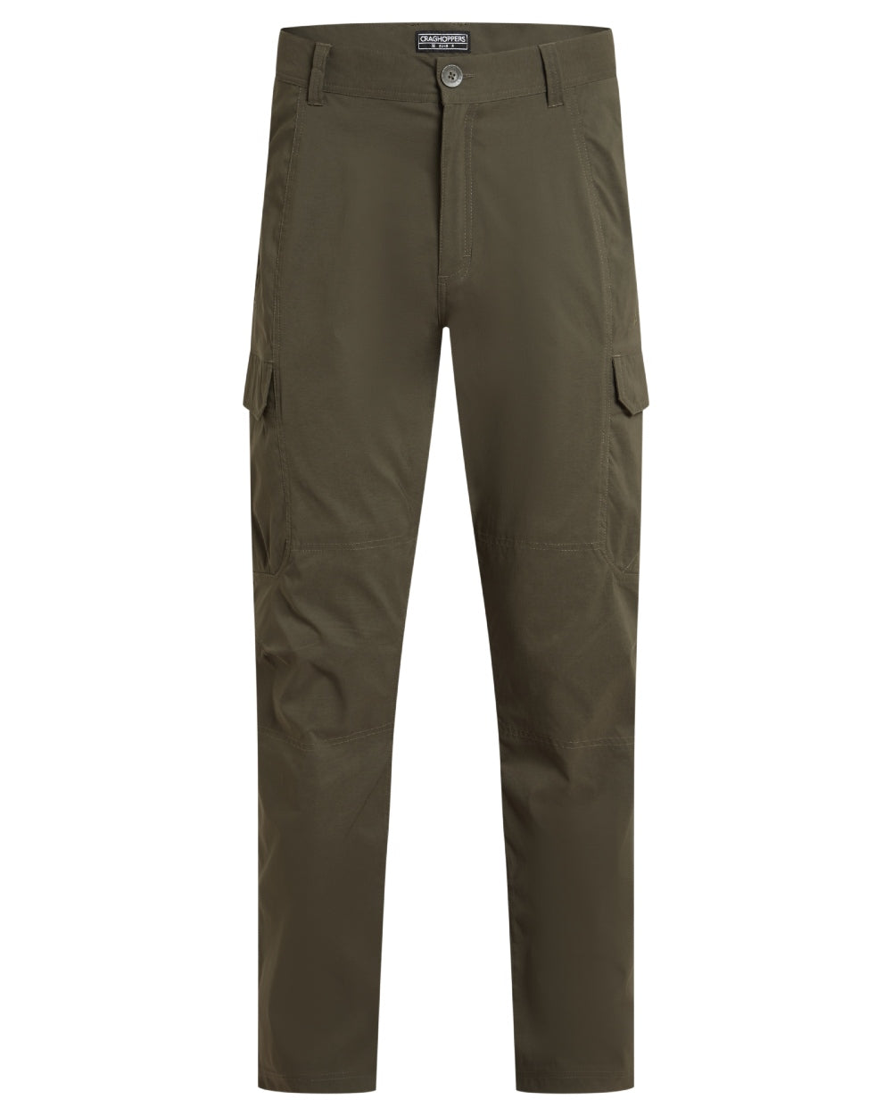 Woodland Green coloured Craghoppers Mens Kiwi Pro Cargo Trousers on white background